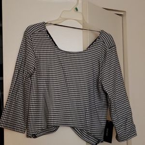 Zara Houndstooth Blouse